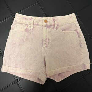 Women's hi rise midi shorts lilac washed denim SZ 0